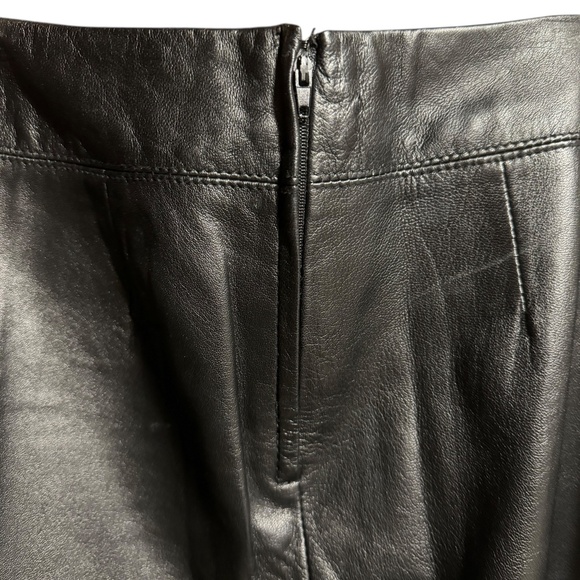 BCBG Max Azria Black 100% leather pencil skirt size 6 - Picture 5 of 9